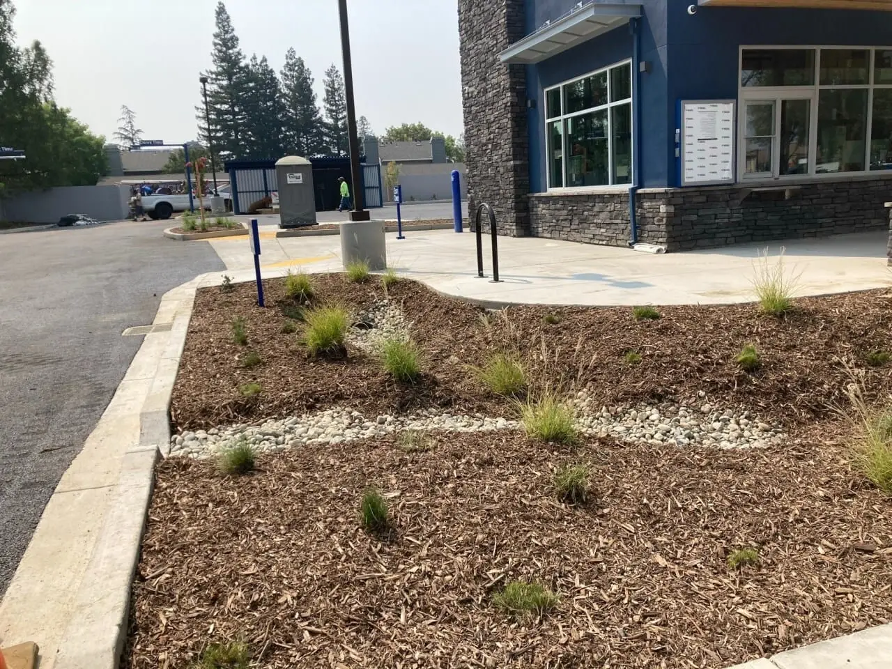 Dutch Bros commercial landscape installation in Sacramento, CA