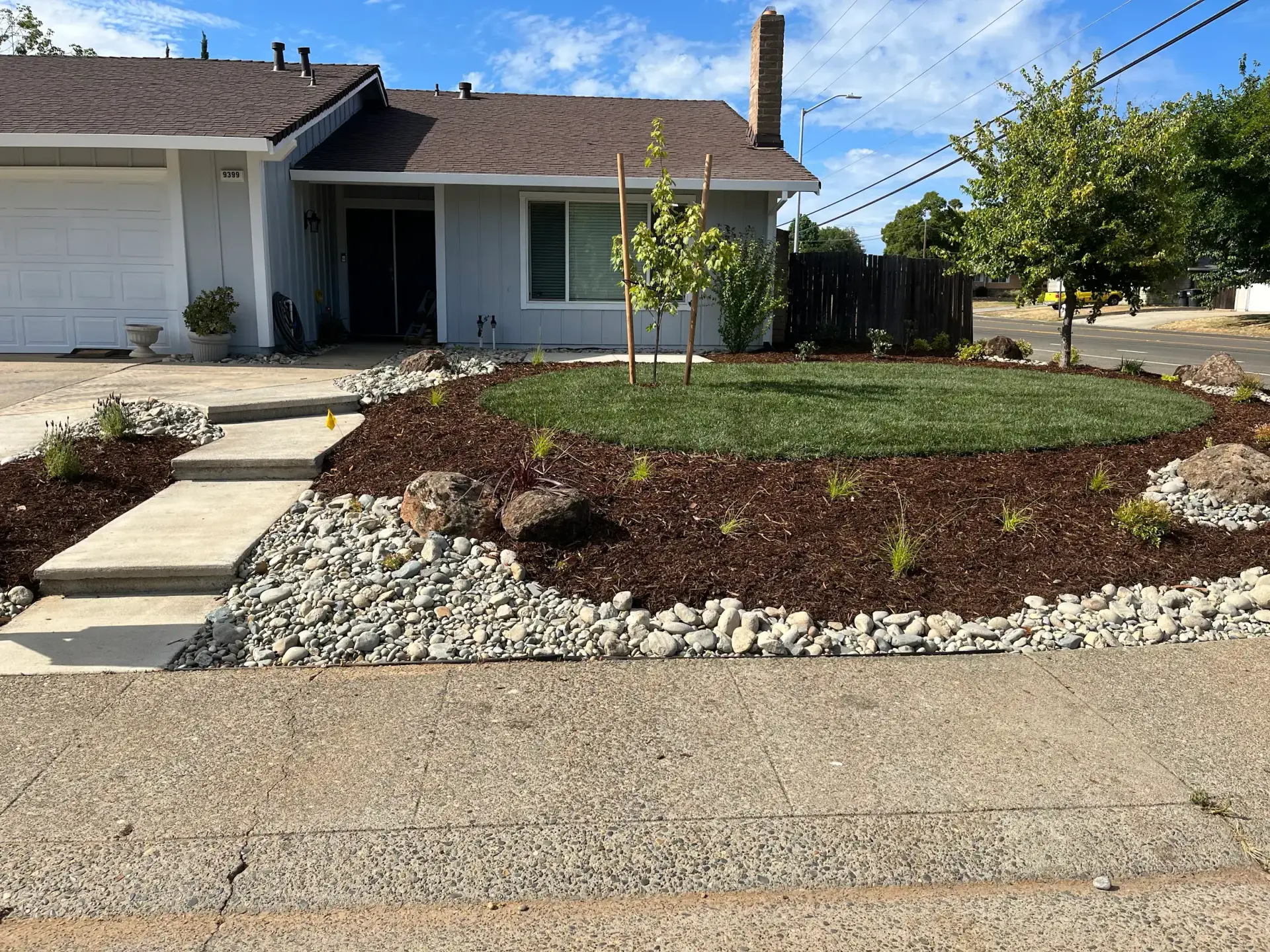 Front yard landscaping project in Orangevale, CA