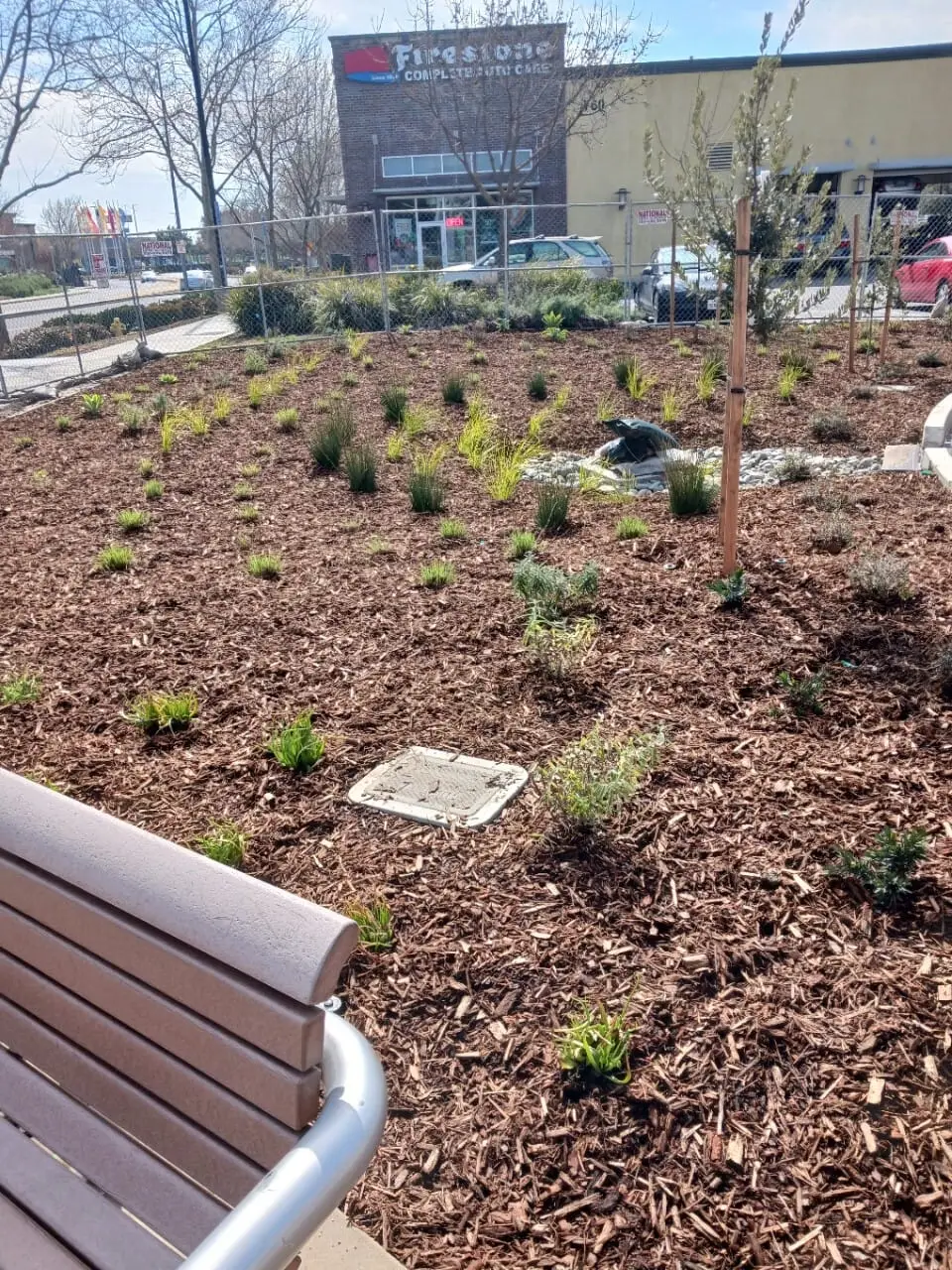 Commercial landscape construction site grading