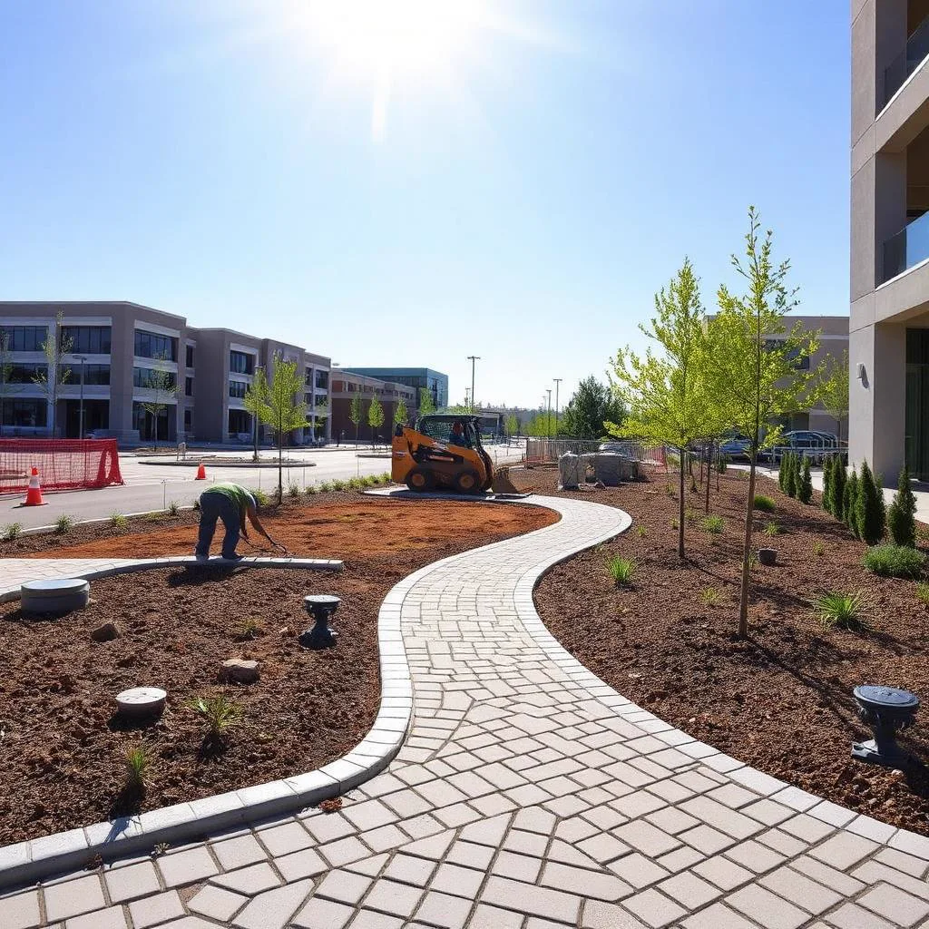Commercial Landscape Construction in Orangevale, CA — McGuire Earth Works Commercial Landscape Construction project in Orangevale, California by McGuire Earth Works