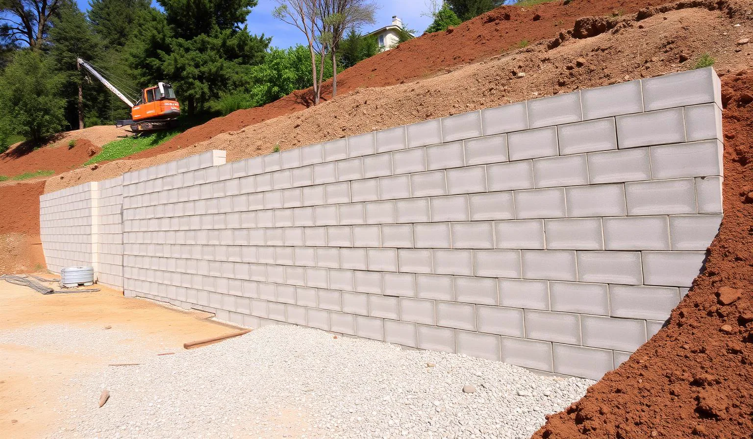 Engineered Retaining Walls in Orangevale, CA — McGuire Earth Works Engineered Retaining Walls project in Orangevale, California by McGuire Earth Works