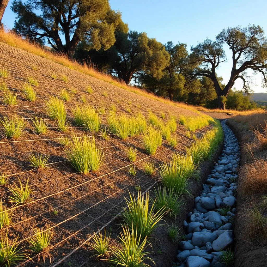 Erosion Control Systems in Orangevale, CA — McGuire Earth Works Erosion Control Systems project in Orangevale, California by McGuire Earth Works