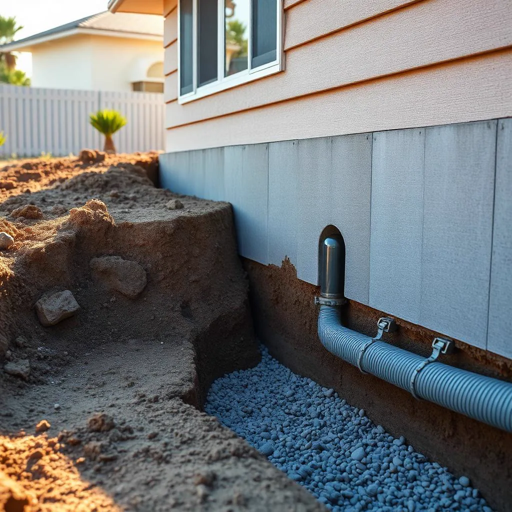 Foundation Drainage in Orangevale, CA — McGuire Earth Works Foundation Drainage project in Orangevale, California by McGuire Earth Works