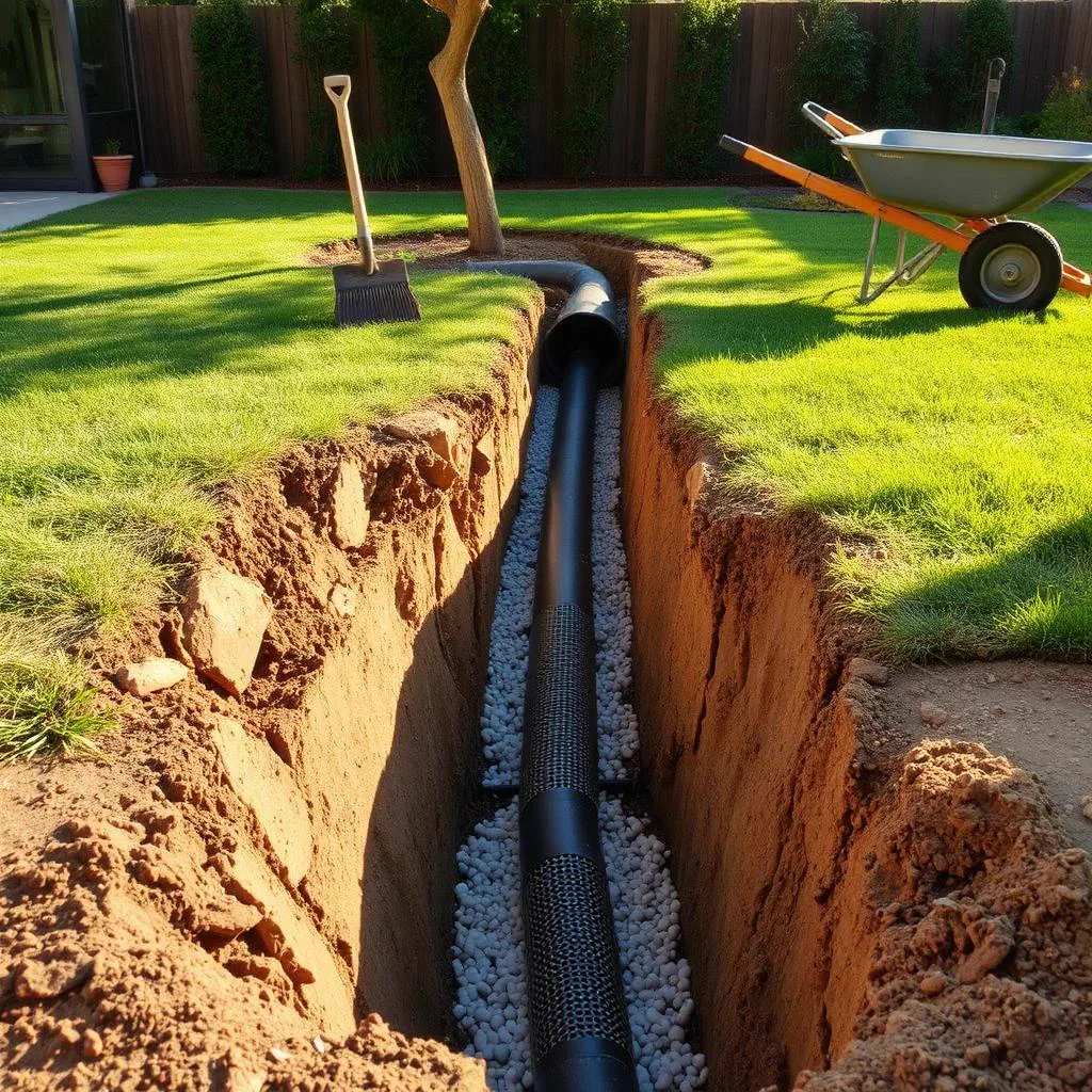 French Drain Installation in Orangevale, CA — McGuire Earth Works French Drain Installation project in Orangevale, California by McGuire Earth Works