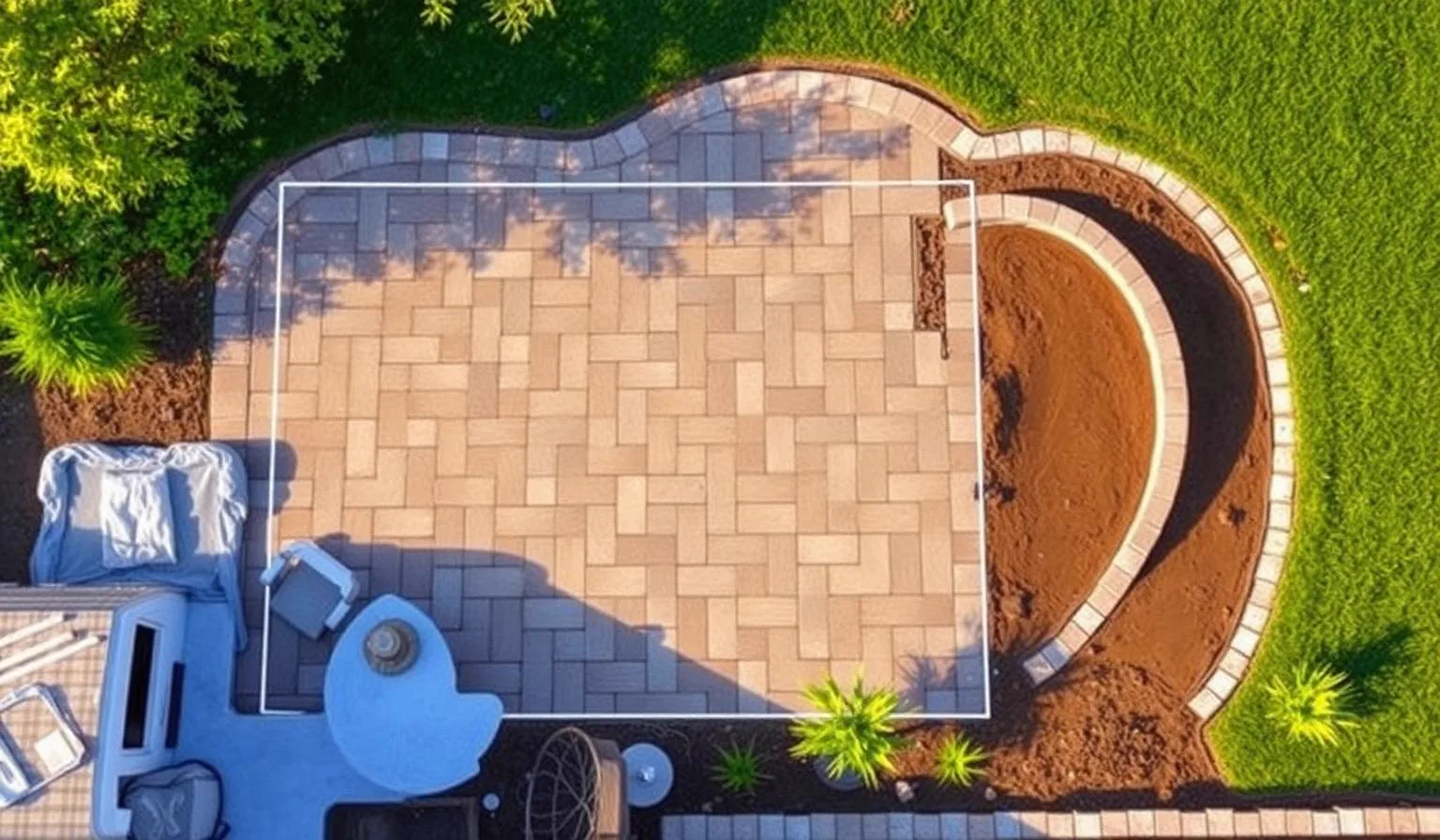 Hardscape Layout Design in Orangevale, CA — McGuire Earth Works Hardscape Layout Design project in Orangevale, California by McGuire Earth Works