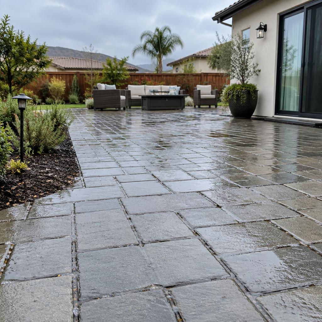permeable pavers in Orangevale, CA — McGuire Earth Works permeable pavers project in Orangevale, California by McGuire Earth Works