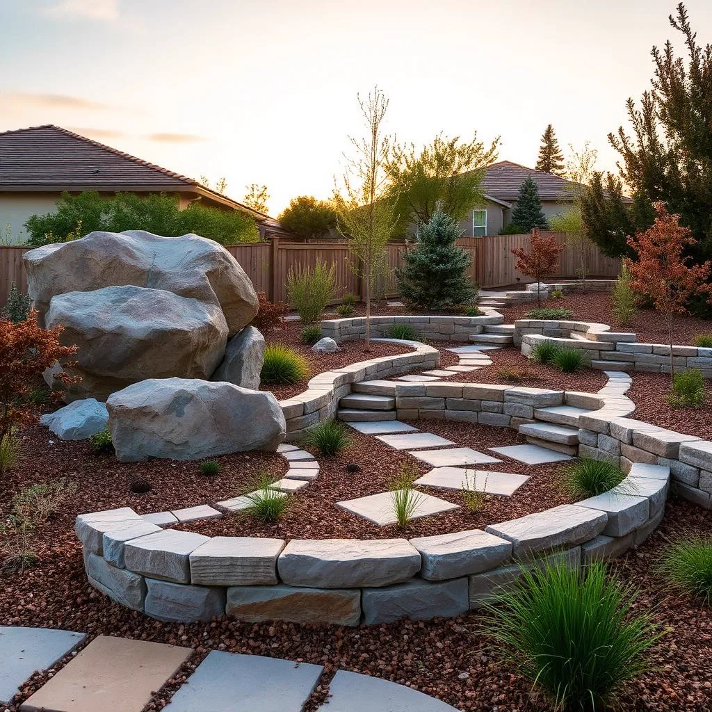 Stone Landscaping in Orangevale, CA — McGuire Earth Works Stone Landscaping project in Orangevale, California by McGuire Earth Works