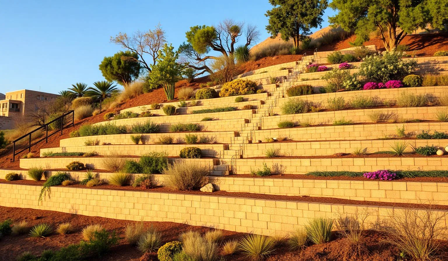 Terraced Hillside Wall Systems in Orangevale, CA — McGuire Earth Works Terraced Hillside Wall Systems project in Orangevale, California by McGuire Earth Works