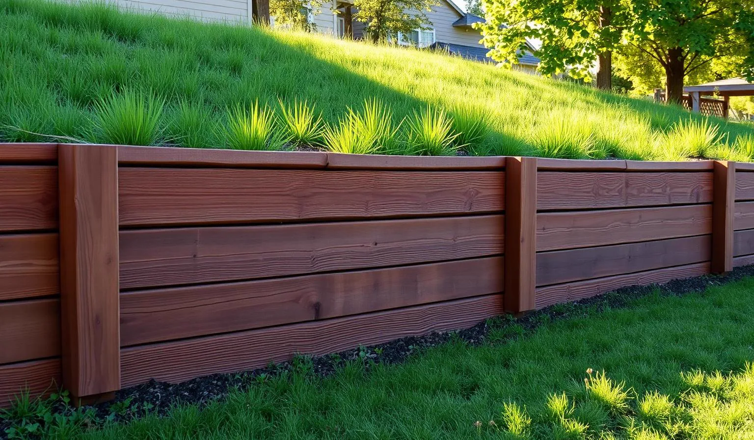 Timber Retaining Walls in Orangevale, CA — McGuire Earth Works Timber Retaining Walls project in Orangevale, California by McGuire Earth Works