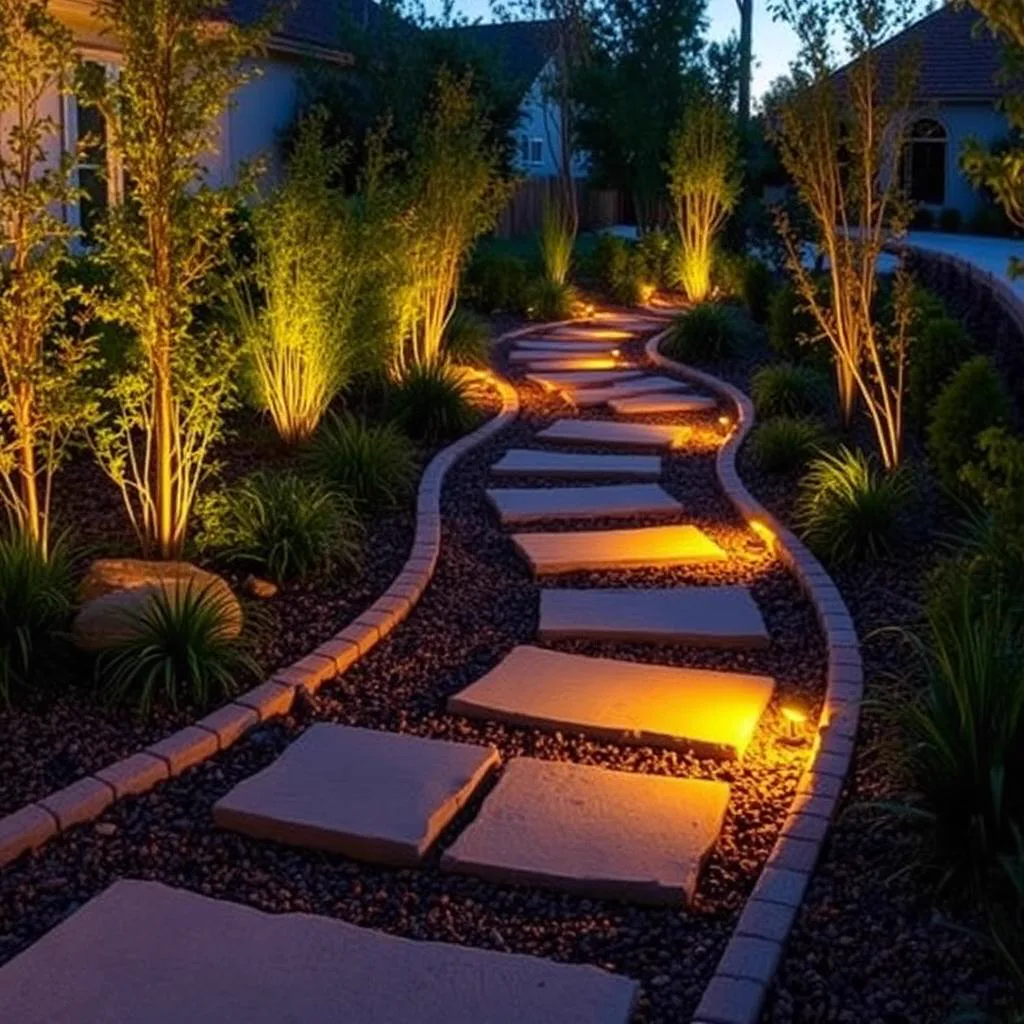 Walkway Landscaping in Orangevale, CA — McGuire Earth Works Walkway Landscaping project in Orangevale, California by McGuire Earth Works