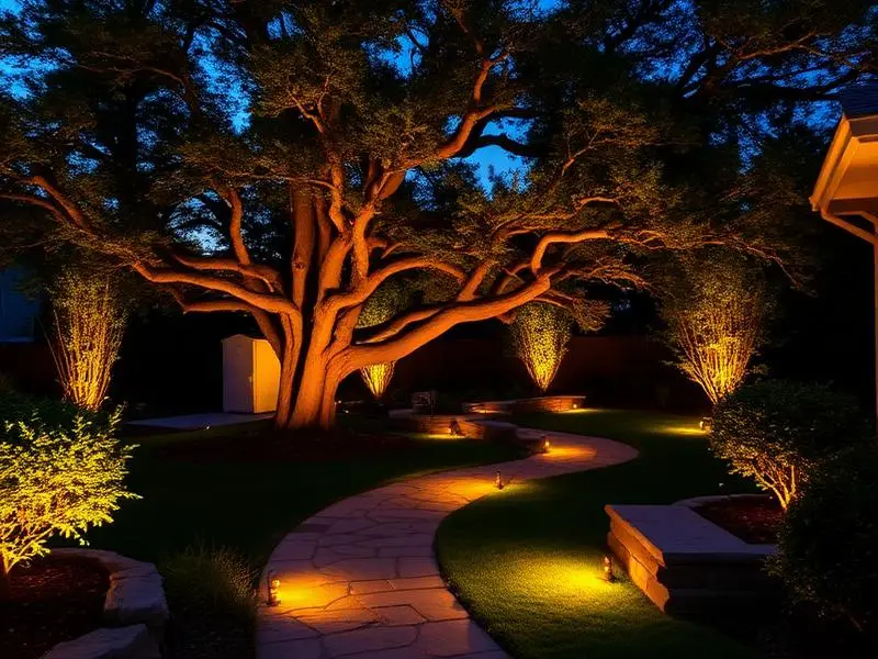 Landscape Lighting service example in Orangevale, CA by McGuire Earth Works